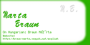 marta braun business card